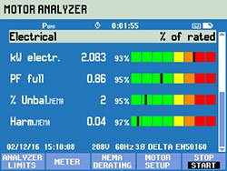 screen view motor analyzer electrical